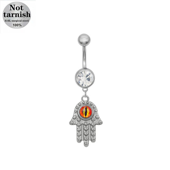 Navel Ring Titanium Alloy Heart Shape Unisex Piercing Jewelry
