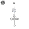Navel Ring Titanium Alloy Heart Shape Unisex Piercing Jewelry