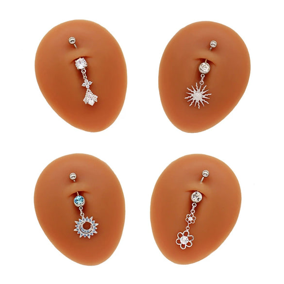 Navel Ring Zinc Alloy Heart Style Unisex Jewelry