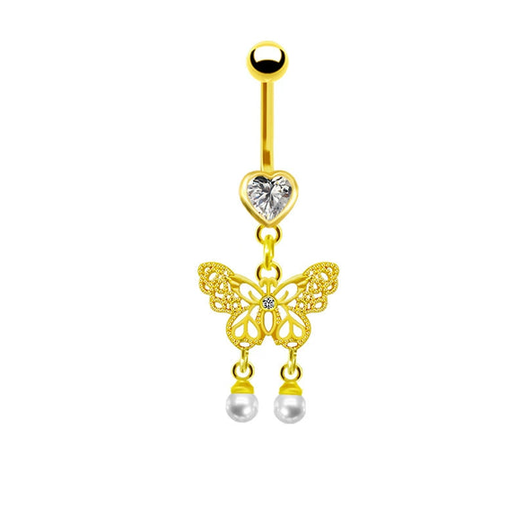 Navel Ring Zinc Alloy Heart Style Unisex Jewelry