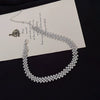 Neck Chain Choker Collar Metal Alloy Inlaid Zircon Geometric Style Women's