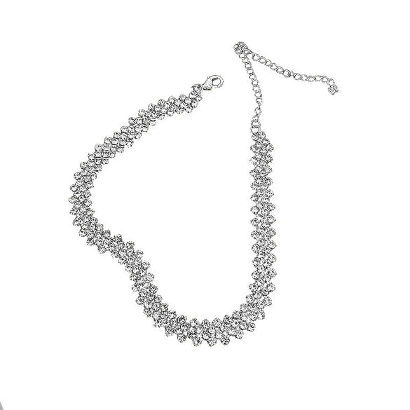Neck Chain Choker Collar Metal Alloy Inlaid Zircon Geometric Style Women's