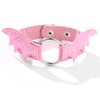 Neck Chain Gothic Vampire Series Pink Collar Angel Wings Heart Pattern Cortex Alloy Unisex