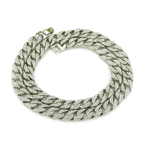 Necklace Accessories Alloy Snake Bone Chain Hiphop Diamondencrusted Geometric Design