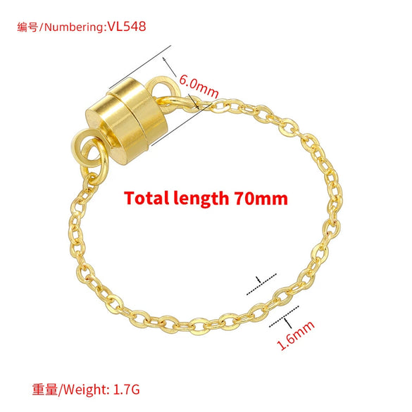 Necklace Accessories Copper Electroplated Safety Chain Magnet Buckle Pearl