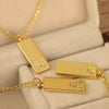 Necklace Accessories Copper Rectangular Geometric Letter Inlaid Zircon Electroplated