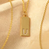 Necklace Accessories Copper Rectangular Geometric Letter Inlaid Zircon Electroplated