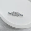 Necklace Accessories Silver Inlaid Zirconium Petal Bow Connecting Buckle