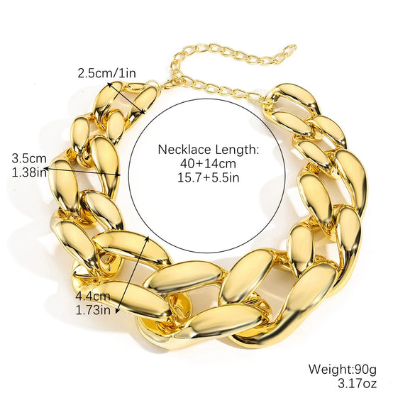 Necklace Acrylic Plastic Resin Geometric Punk Exaggerated Hiphop Electroplating Clavicle Chain