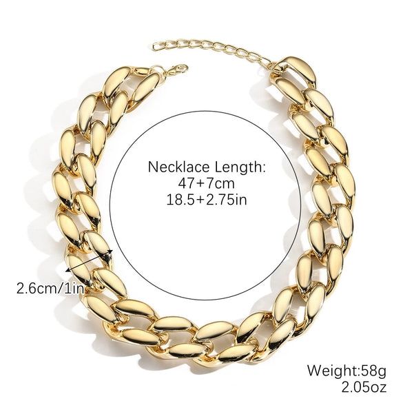 Necklace Acrylic Plastic Resin Geometric Punk Exaggerated Hiphop Electroplating Clavicle Chain