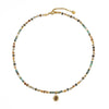Necklace African Pine Crazy Agate Stainless Steel Geometric Vintage Dripping Oil