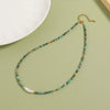 Necklace African Turquoise Freshwater Pearl Stainless Steel Geometric Handmade Light Luxury
