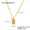 Necklace Agate Tiger Eye Stone Titanium Steel Geometric Vintage Handmade
