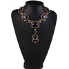 Necklace Alloy Artificial Crystal Diamond Geometric Water Wave Chain Women's