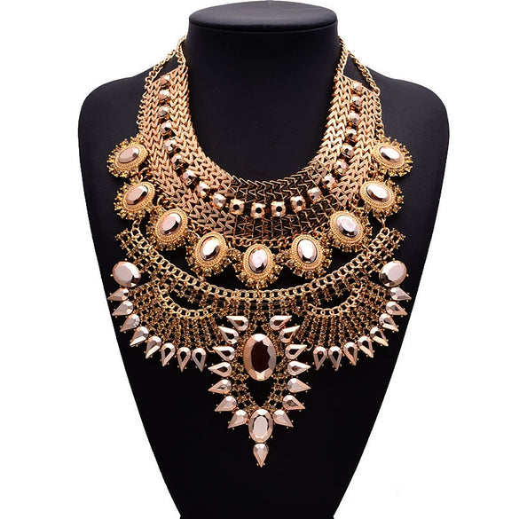 Necklace Alloy Artificial Crystal Geometric Pattern Diamond Design