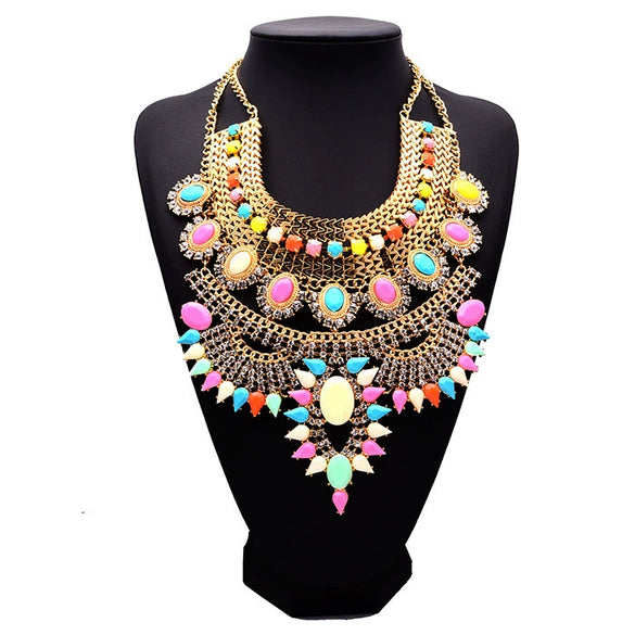 Necklace Alloy Artificial Crystal Geometric Pattern Diamond Design