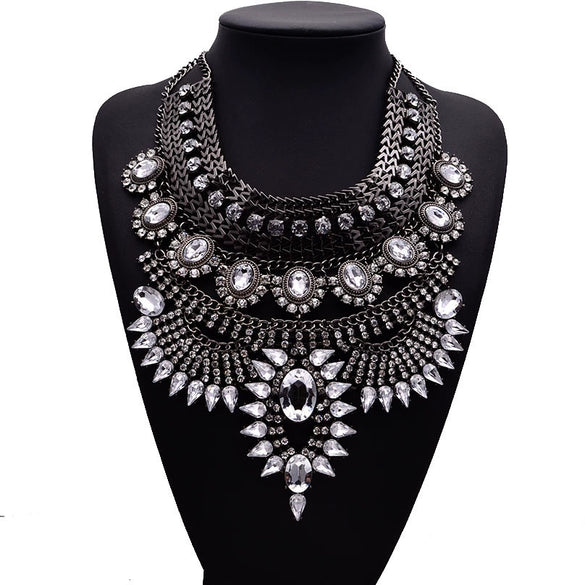 Necklace Alloy Artificial Crystal Geometric Pattern Diamond Design
