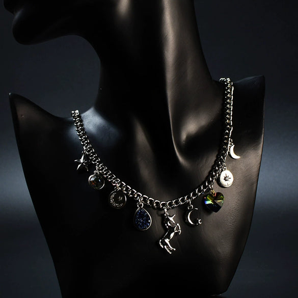 Necklace Alloy Constellation Inlaid Crystal Creative Popular Style