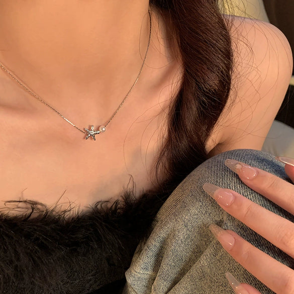 Necklace Alloy Copper Starfish Electroplating Women's Clavicle Chain