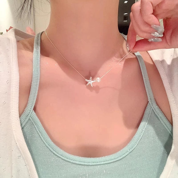 Necklace Alloy Copper Starfish Electroplating Women's Clavicle Chain