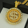 Necklace Alloy Diamondencrusted Letter Number Text Geometric Personality Cuban Chain Pendant For Men