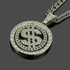 Necklace Alloy Diamondencrusted Letter Number Text Geometric Personality Cuban Chain Pendant For Men