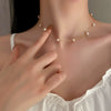 Necklace Alloy Freshwater Pearl Geometric Ball Chain Gold Electroplated