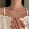 Necklace Alloy Freshwater Pearl Geometric Ball Chain Gold Electroplated
