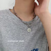 Necklace Alloy Geometric Electroplating Irregular Round Head Pendant Women Double Layer Simple