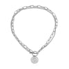 Necklace Alloy Geometric Electroplating Irregular Round Head Pendant Women Double Layer Simple