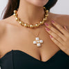 Necklace Alloy Geometric Imitation Pearl Electroplating Punk Exaggerate Style
