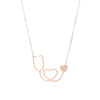 Necklace Alloy Geometric Love Hollow Pendant Electroplating Water Wave Chain Jewelry