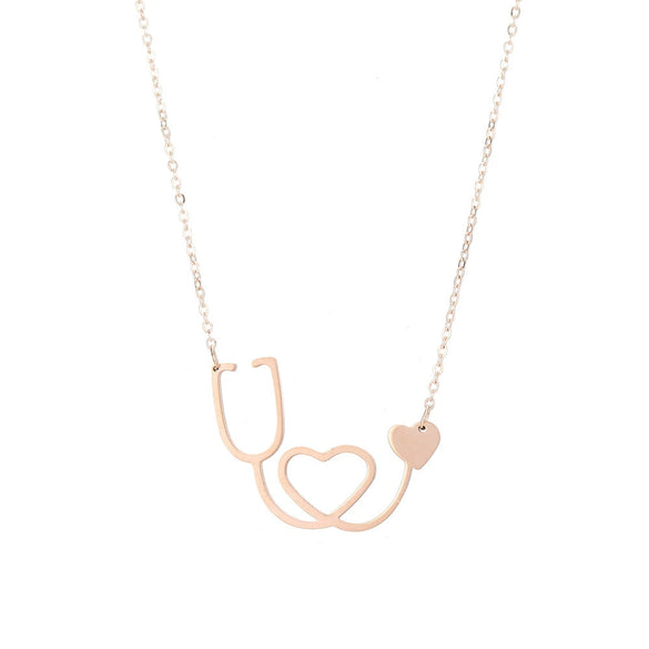 Necklace Alloy Geometric Love Hollow Pendant Electroplating Water Wave Chain Jewelry
