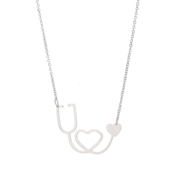 Necklace Alloy Geometric Love Hollow Pendant Electroplating Water Wave Chain Jewelry