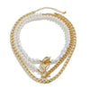 Necklace Alloy Heart Shaped Electroplated Love Stacked Women's Fashion Imitation Pearl Chain
