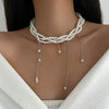 Necklace Alloy Heartshaped Pendant Clavicle Chain Cream Sweet Style Electroplating For Women