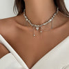 Necklace Alloy Heartshaped Pendant Clavicle Chain Cream Sweet Style Electroplating For Women