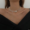 Necklace Alloy Heartshaped Pendant Clavicle Chain Cream Sweet Style Electroplating For Women