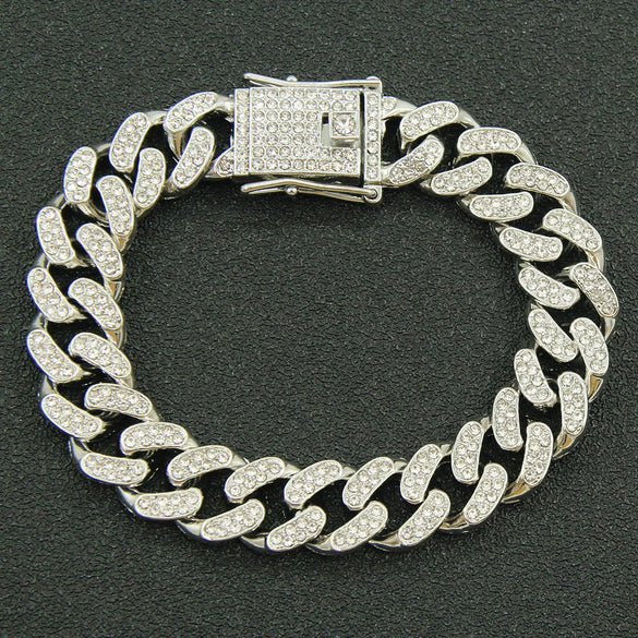 Necklace Alloy Hiphop Geometric Diamond Cuban Chain