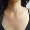 Necklace Alloy Imitation Pearl Cartoon Geometric Water Wave Chain Electroplating