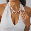 Necklace Alloy Imitation Pearl Shell Piece Heart Star Geometric Electroplating