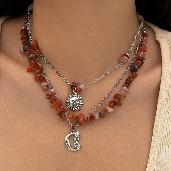 Necklace Alloy Iron Chain Rice Bead Turquoise Animals Zodiac Electroplated