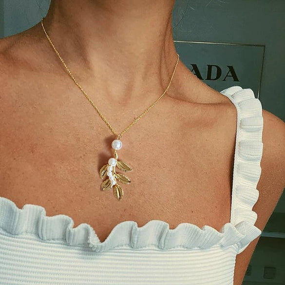 Necklace Alloy Iron Leaf Geometric Plant Flowers Electroplating Ochain