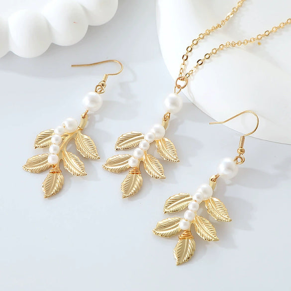 Necklace Alloy Iron Leaf Geometric Plant Flowers Electroplating Ochain