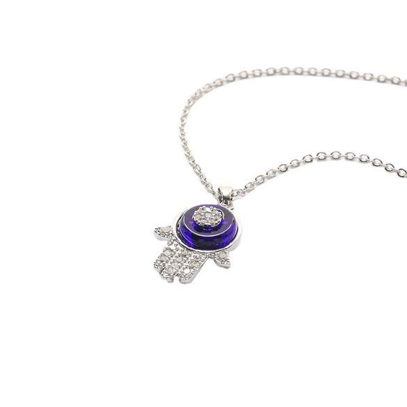 Necklace Alloy Microinlaid Zircon Eye Pendant Electroplating O Chain Unisex Minimalist