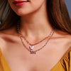 Necklace Alloy Mixed Gem Inlay Bamboo Chain Butterfly English Letter Gothic Sweet Style