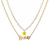Necklace Alloy Mixed Gem Inlay Bamboo Chain Butterfly English Letter Gothic Sweet Style