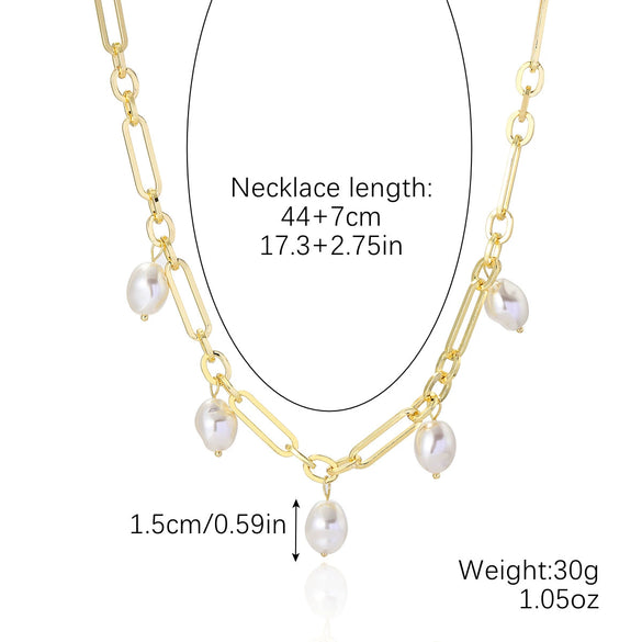 Necklace Alloy Pearl Heartshaped Electroplating Women's