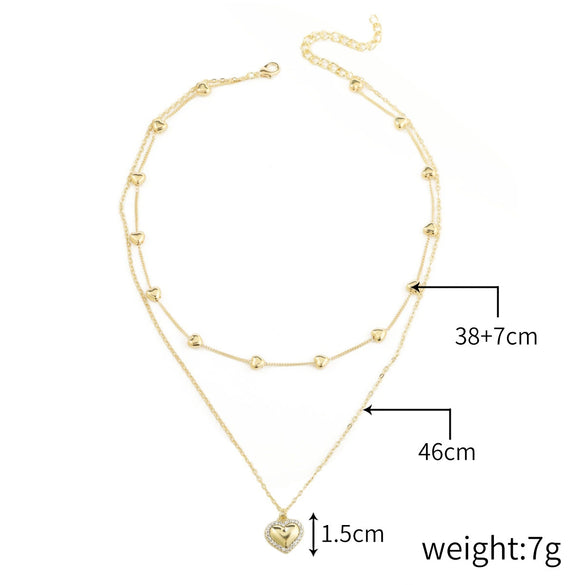 Necklace Alloy Pearl Heartshaped Electroplating Women's