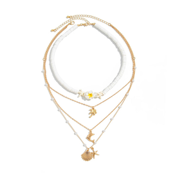 Necklace Alloy Pendant Copperclad Iron Chain Polymer Clay Imitation Pearl Animal Zodiac Handmade Stacking Style